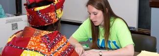 student involved in service learning